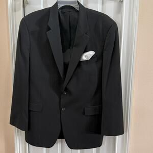 Lauren Ralph Lauren 46R wool two-button suit jacket blazer charcoal.